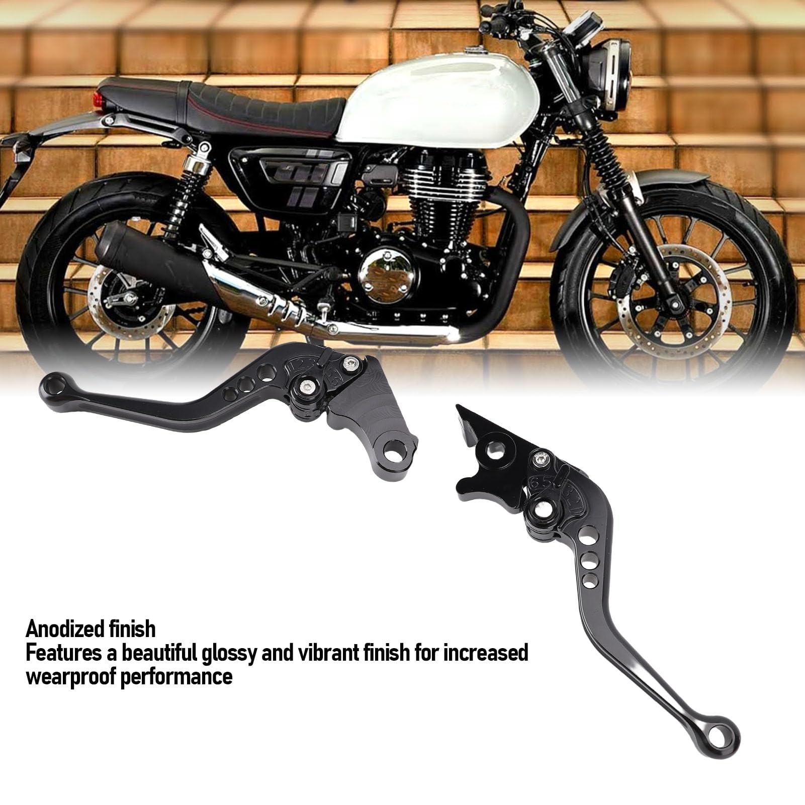 Alomejor Dźwignia Sprzęgła Hamulca Regulowana Dźwignia Ręczna Motocykla ze Stopu Aluminium, Anodowana Krótka Sprzęgła Hamulca, Chowana Konstrukcja Płynne Sterowanie dla Kierowców GB350S CB350 RS