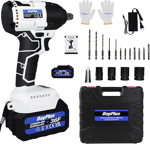 Llave de impacto inalámbrica, herramienta de bricolaje de 21 V, llave sin escobillas, llave de impacto eléctrica combinada de doble velocidad de