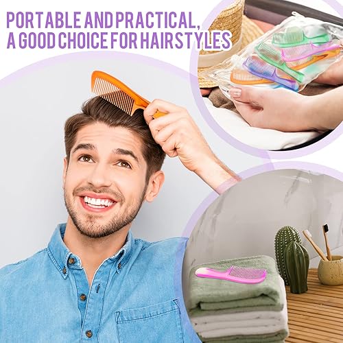 Miniatura 4 de Nuogo 100 peines coloridos para el cabello a granel para personas sin hogar, desechables envueltos individualmente, peines de bolsillo de Acción de