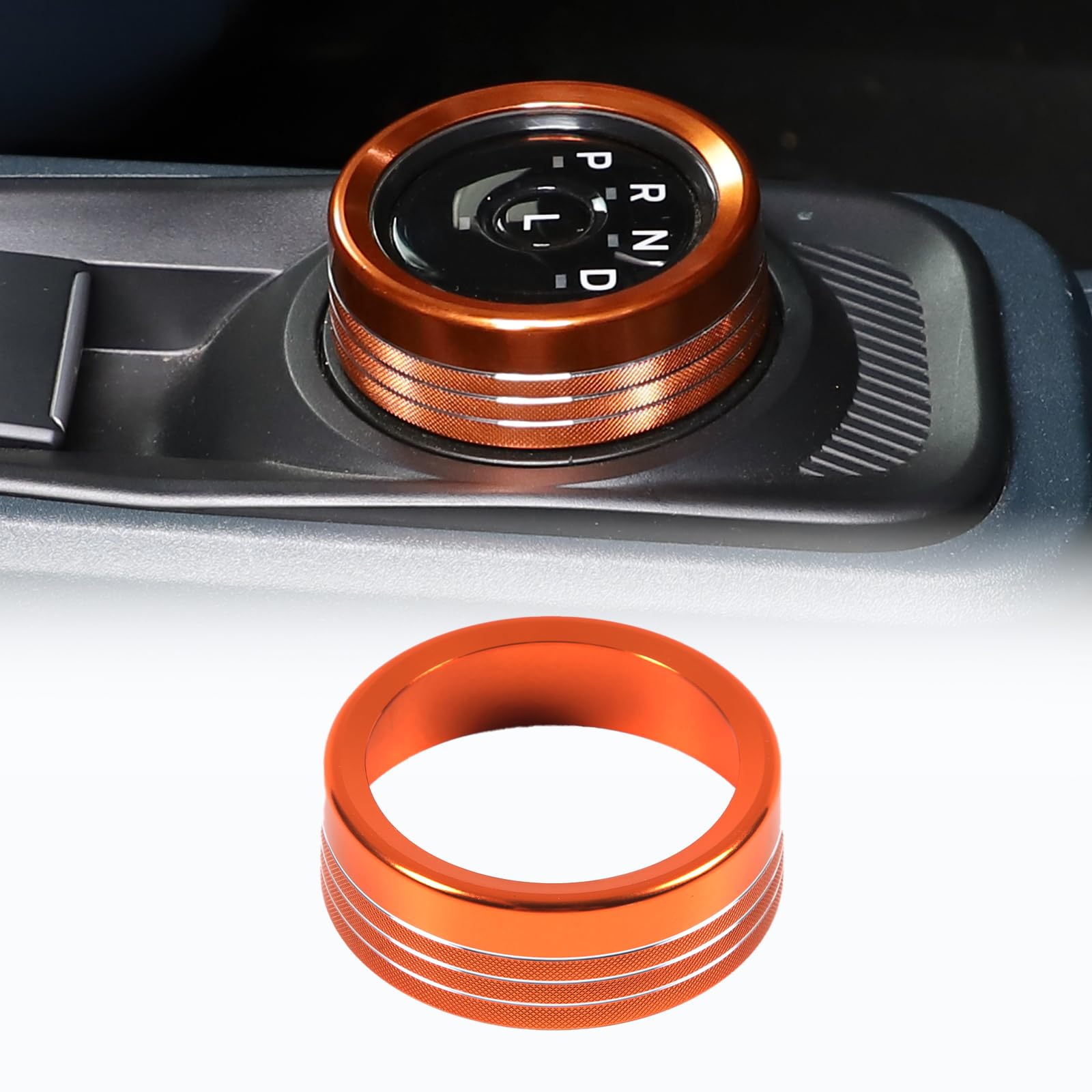 CHEAYAR Gear Shift Switch Button Ring Trim Cover Fit for Ford Maverick 2022, Aluminum Gear Shifting Knob Cover, Gear Shift Knob Cover Interior Gear Shifter Head Decoration Protection (Orange)