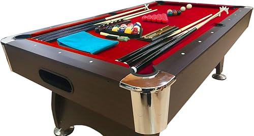 Miniatura 2 de Mesa de billar de 8 pies de fieltro rojo - Rojo vintage