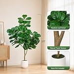 Figuier artificiel avec planteur blanc, 5ft Grand arbre Faux Tall Plantes artificielles Intérieur pour le bureau intérieur Salle de séjour Décor