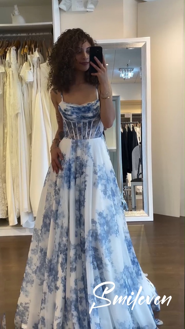 Smileven Blue Floral Print Corset Long Prom Dresses for Teens 2025 Tulle Flowy Evening Party Gown Cowl Neck Fairy Backless Formal Dress US0 at Amazon Women's Clothing store Smileven Blue Floral Print Corset Long Prom Dresses for Teens 2025 Tulle Flowy Evening Party Gown Cowl Neck Fairy Backless Formal Dress US0 at Amazon Women's Clothing store