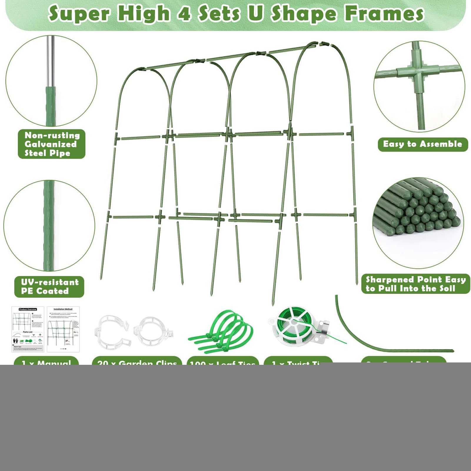 Estante de pepino para horticultura de metal duradero resistente a la