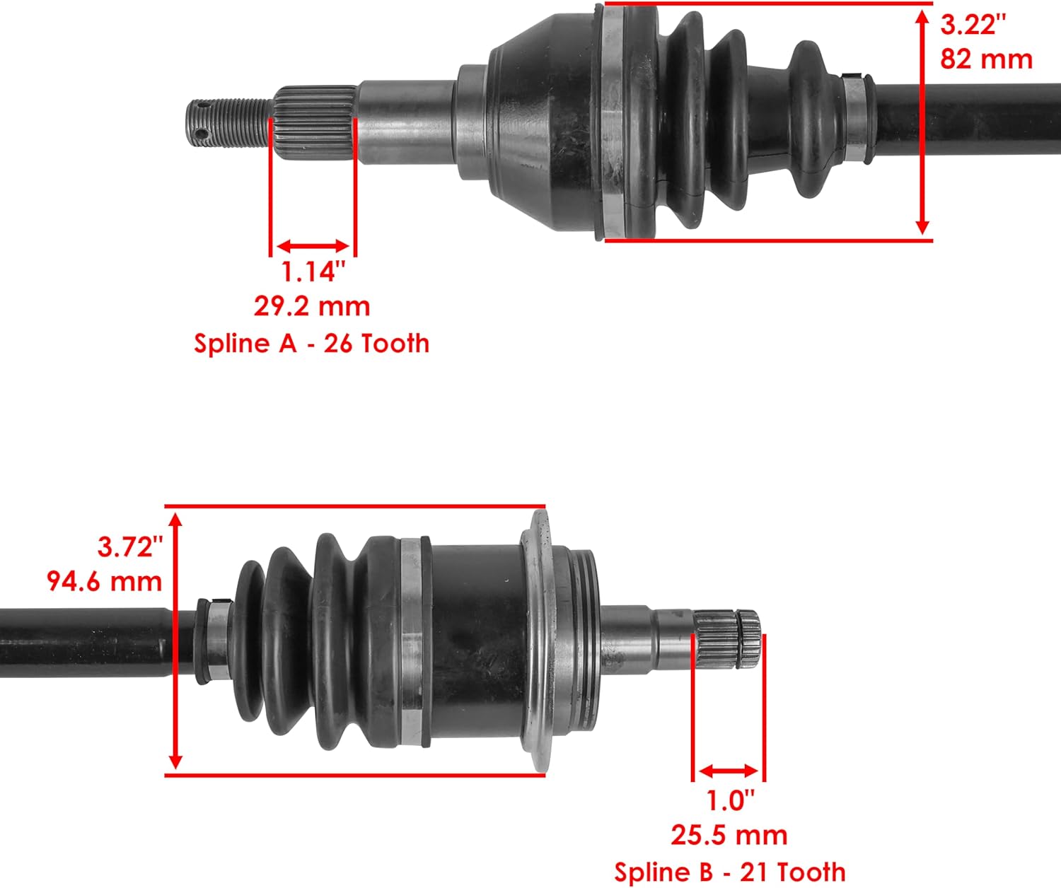 Caltric 705401877 705401878 Front CV Axles Compatible with Can-Am CanAm Maverick 1000 XMR 2014 2015
