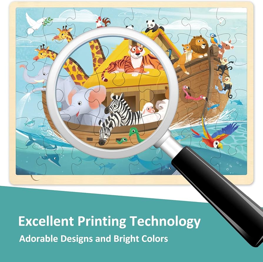 Amazon.com: MoinKidz Wooden Noah's Ark Puzzle for Kids Ages 3-5