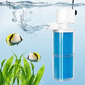Filtros de aquário para tanques de 20 a 100 galões, filtro submersível de aquário com filtração, oxigenação, máquina de ondas, circulação 4 em 1, filtro de aquário potente para tanque de água