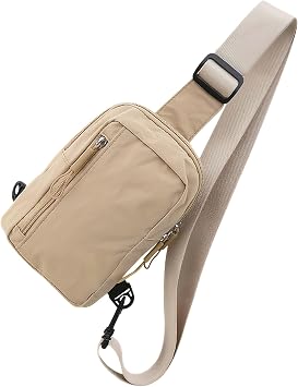 Small Sling Crossbody Bag, Water Resistant Nylon Chest Pack for Travel EDC
