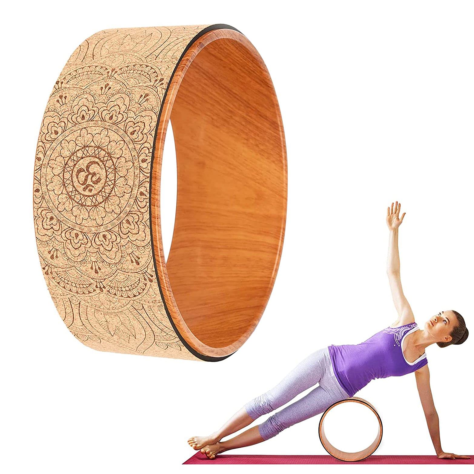 Ruota per yoga, ruota posteriore, yoga, in sughero, per allungare la flessibilità, per approfondire lo yoga, la posteriore