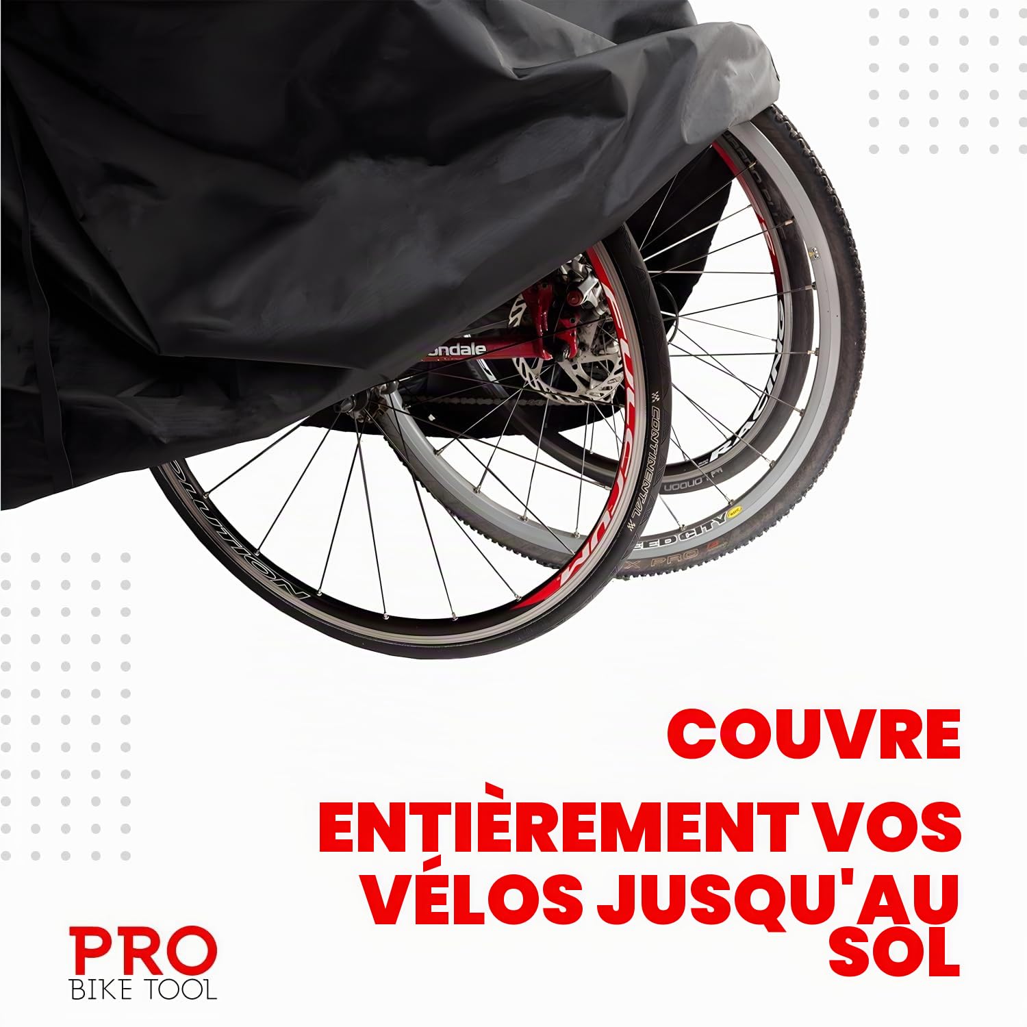 Housse de vélo Pro pour rangement de vélo en plein air - Grand 1, XL 1-2, XXL 2-3 vélos - Matériau Ripstop robuste, imperméable et anti-UV - Protection contre toutes les conditions météorologiques
