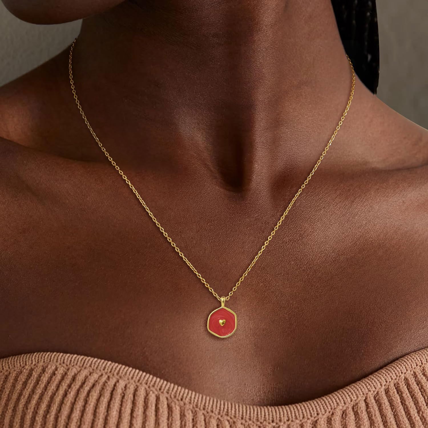 CHESKY Cross/Haert Necklace for Women Trendy, Dainty 14K Gold Plated Cross/Heart Pendant Necklace Cute Charm Choker Christian Necklace Religious Jewelry for Women Gifts - Image 2