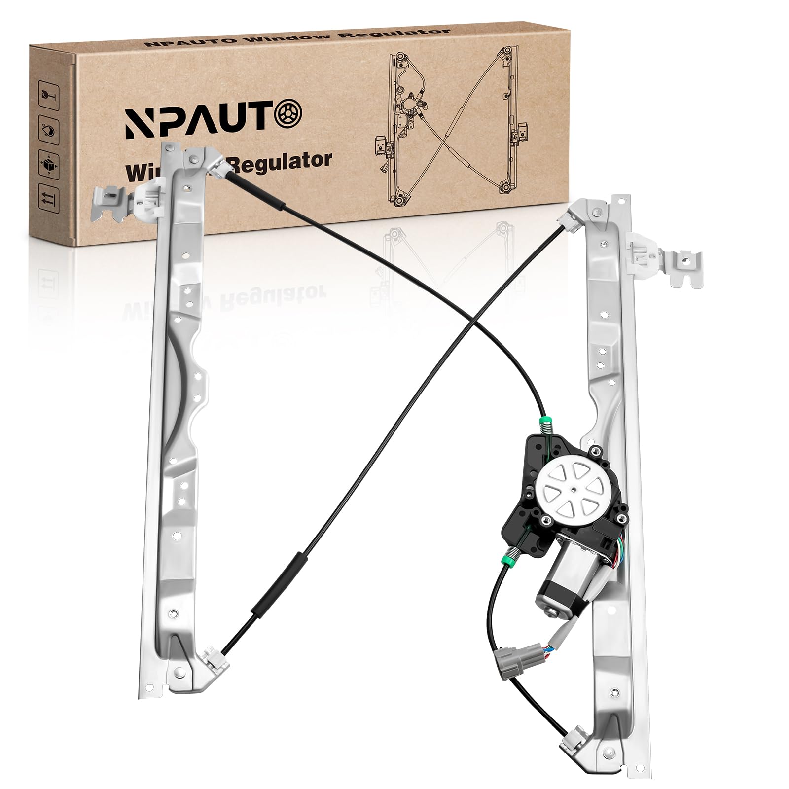 npauto front left driver side power window regulator with motor replacement for 04-15 nissan titan, nissan armada, infiniti qx56, 2004 2005 2006 2007 2008 2009 2010 2011 2012 2013 2014 2015, 748-524