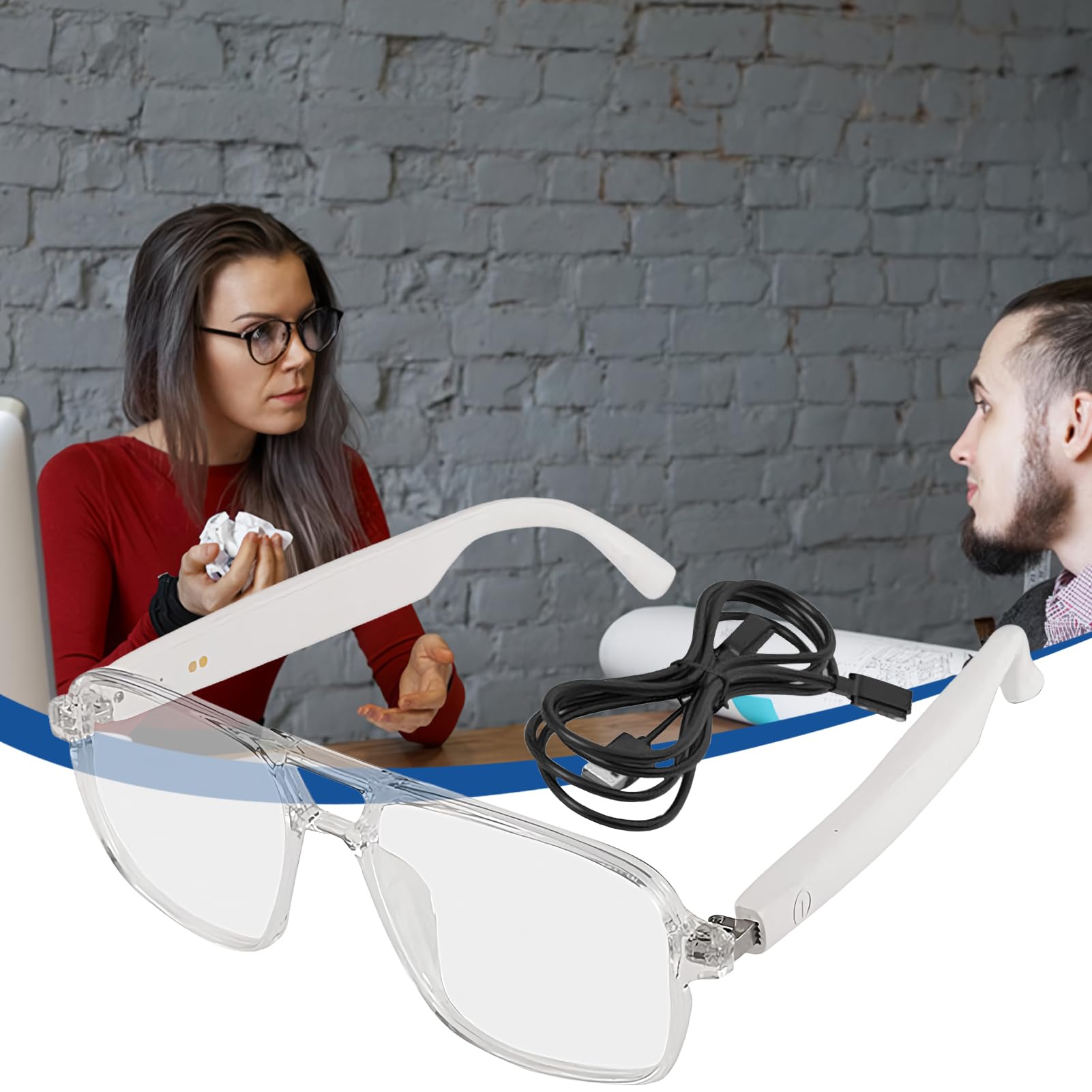 Ai Occhiali da uomo, occhiali intelligenti con Ai, occhiali intelligenti wireless per uomini e donne, supporto video per chiamate linguistiche