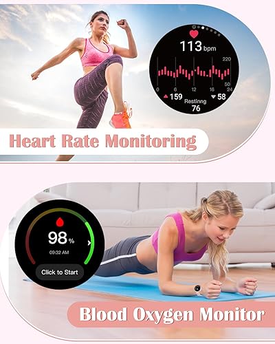 Miniatura 3 de SHANG WING Relojes inteligentes para mujer, compatibles con teléfonos iPhoneAndroid, reloj redondo de diseño delgado para mujer, rastreador de