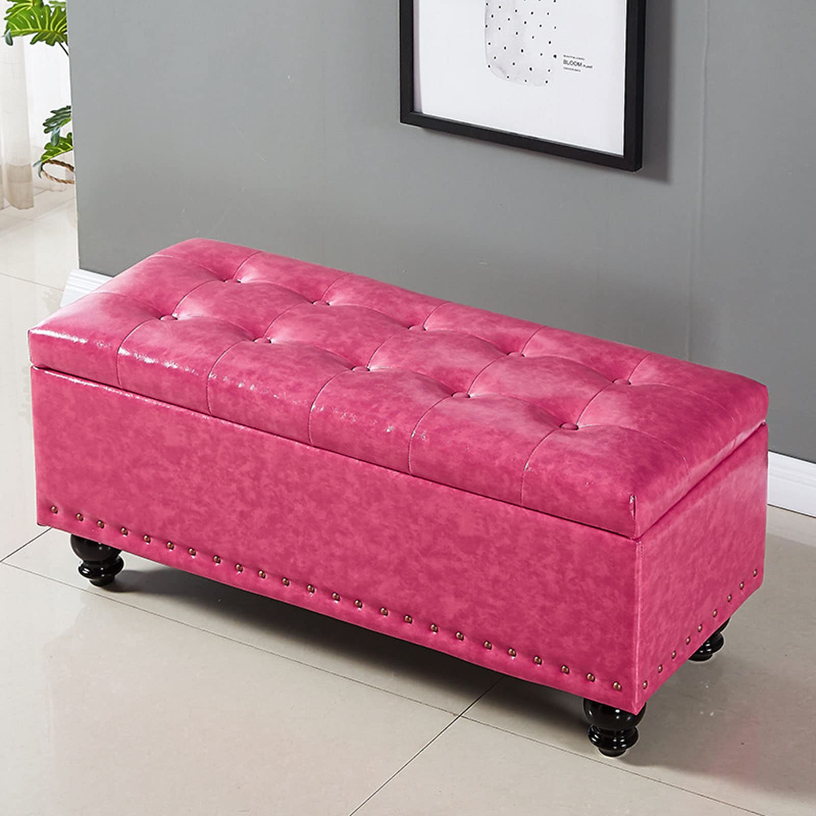 Banco grande con compartimento y tapizado exclusivo para decoración de interiores