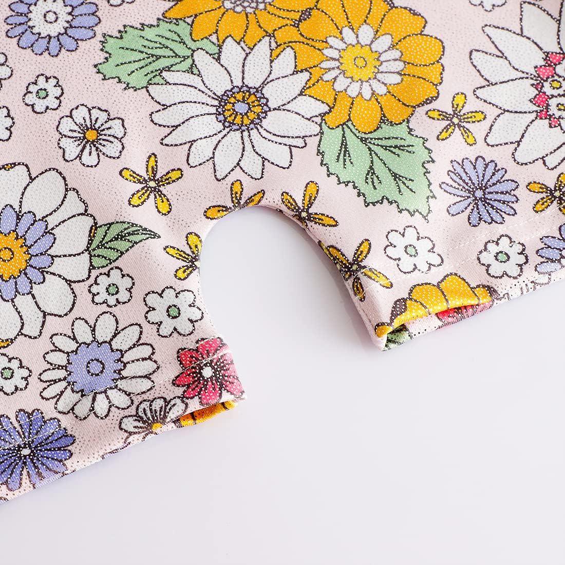 EQSJIU Gymnastics Leotards with Shorts for Girls Unicorn Rainbow Balloon Flower Sparkly Gradient Colors Biketard 1-10 Years - Image 5