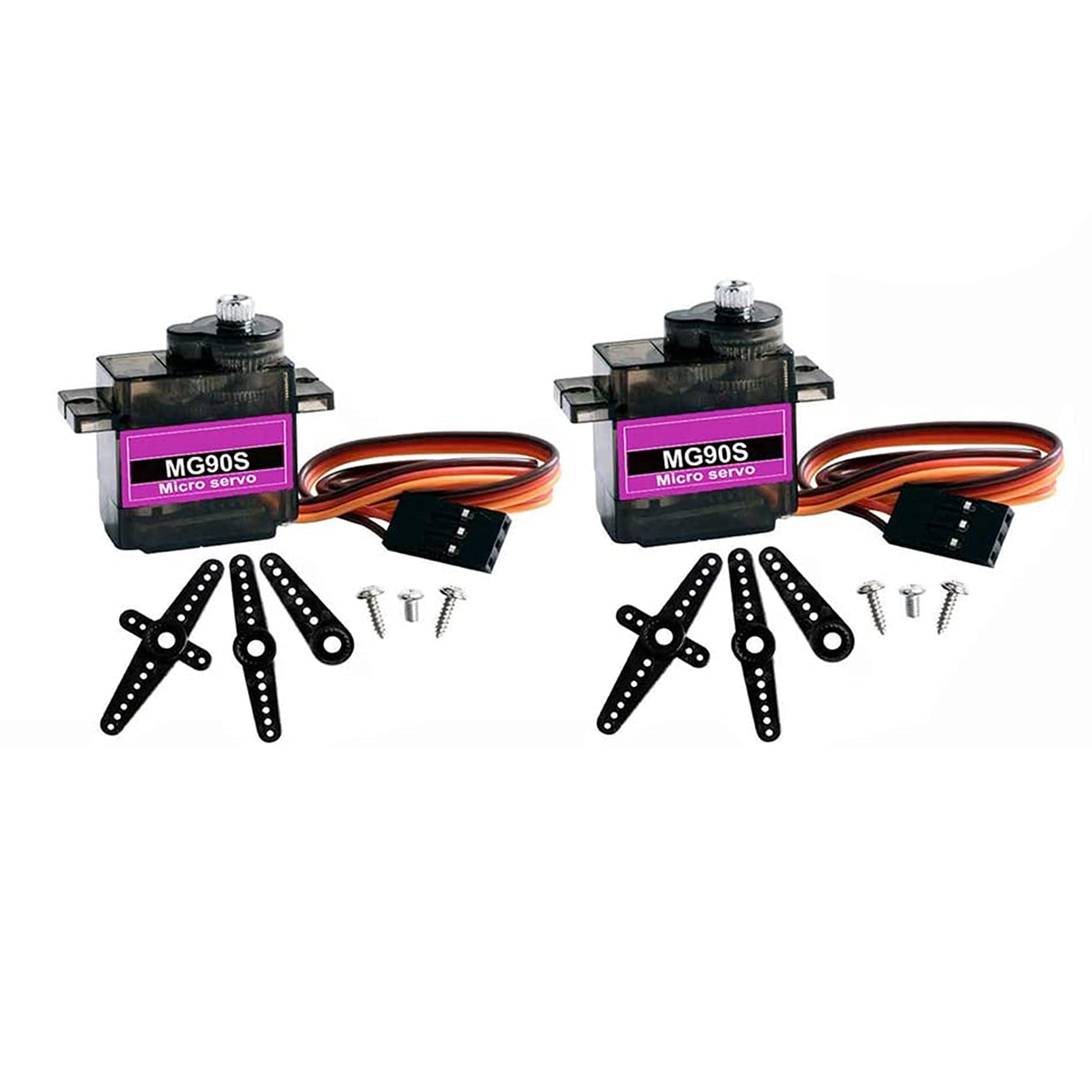 BITSKY INDIA MG90S Servo Motor, Mini 9G Micro Servo Metal Geared Micro Servo Compatible for Arduino RC Robot Helicopter Airplane Boat Control(Pack of 2) (B09WTNYDCD) Amazon Price History, Amazon Price Tracker