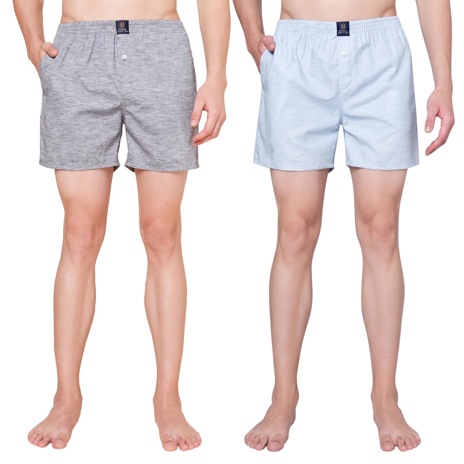urban scottish Men’s 100% Cotton Solid Boxers Shorts with Side Pockets (Pack of 2)-picture-38