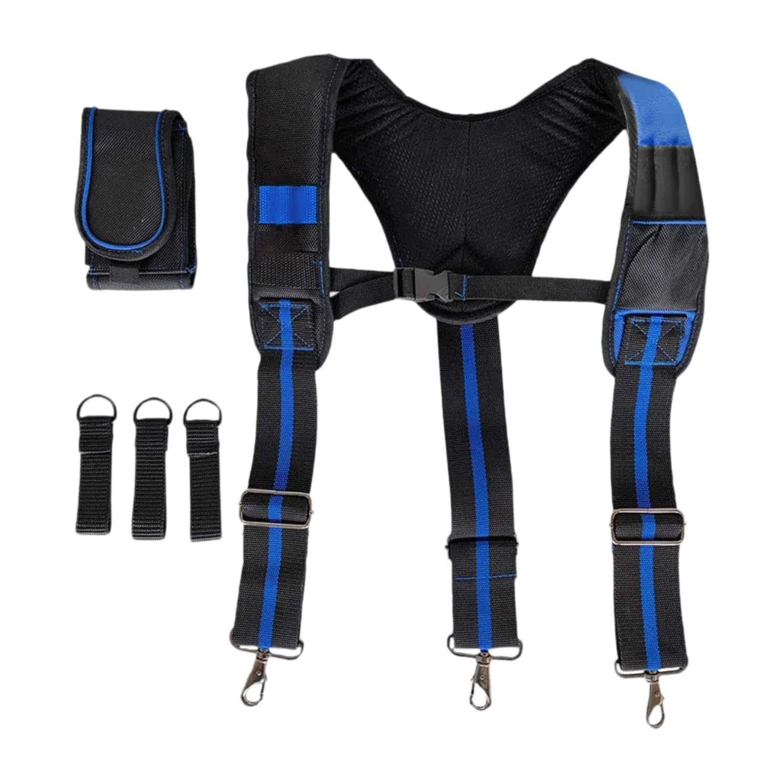 Tool Belt Suspender Tool Hanging Work Belt Brace for Plumber Farmer Handymen Blue Clothing Shoes & Accessories | Mens Accessories | Suspenders Braces-image-39