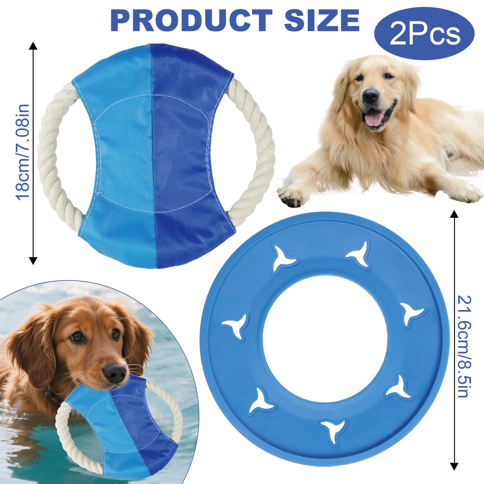 WORUIB 2-Pack Dog Frisbee Set, Durable, Non-Toxic - Image 2