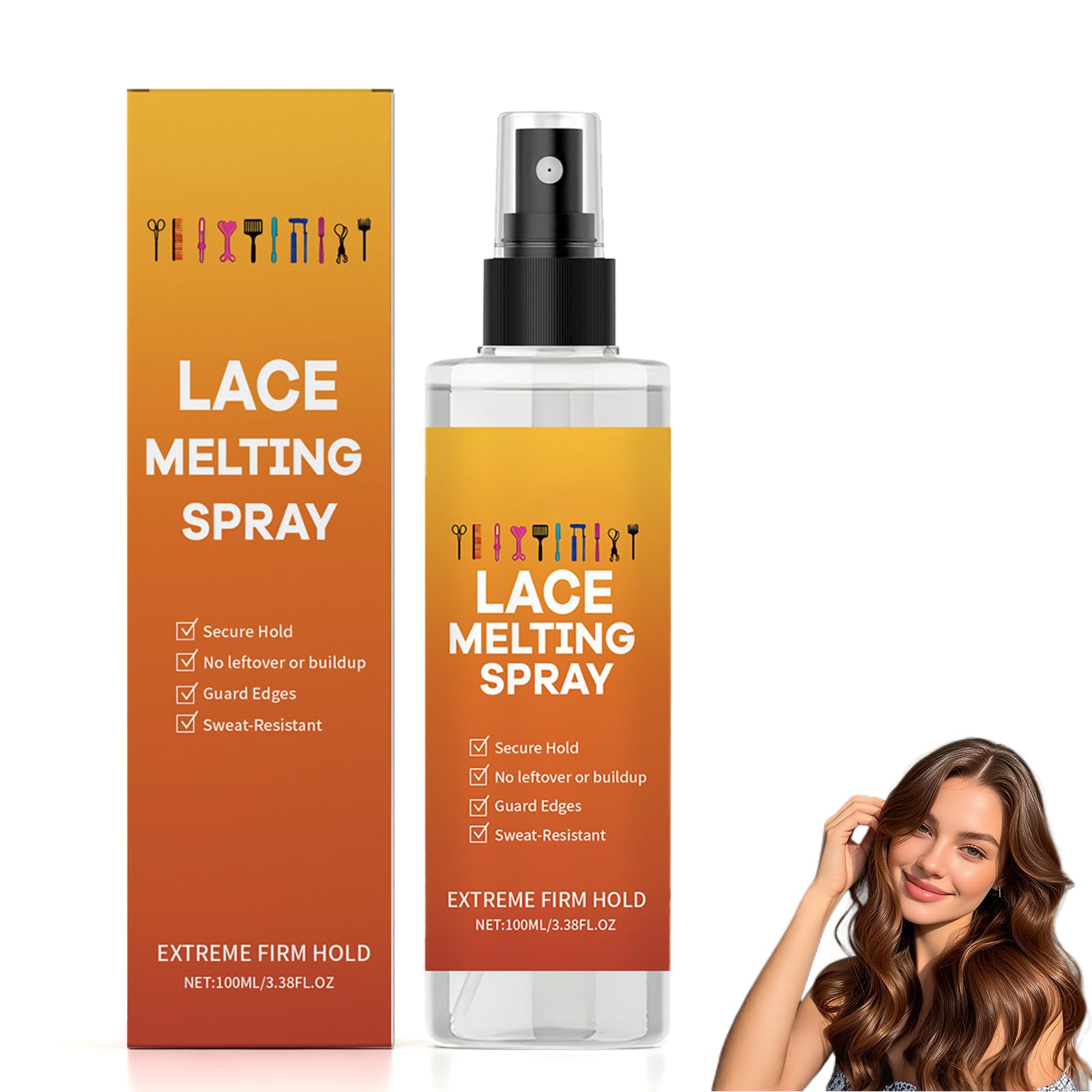 Lace Melting Spray, Extra Hold Melting Spray for Lace Wigs Invisible Matte Finish Hold