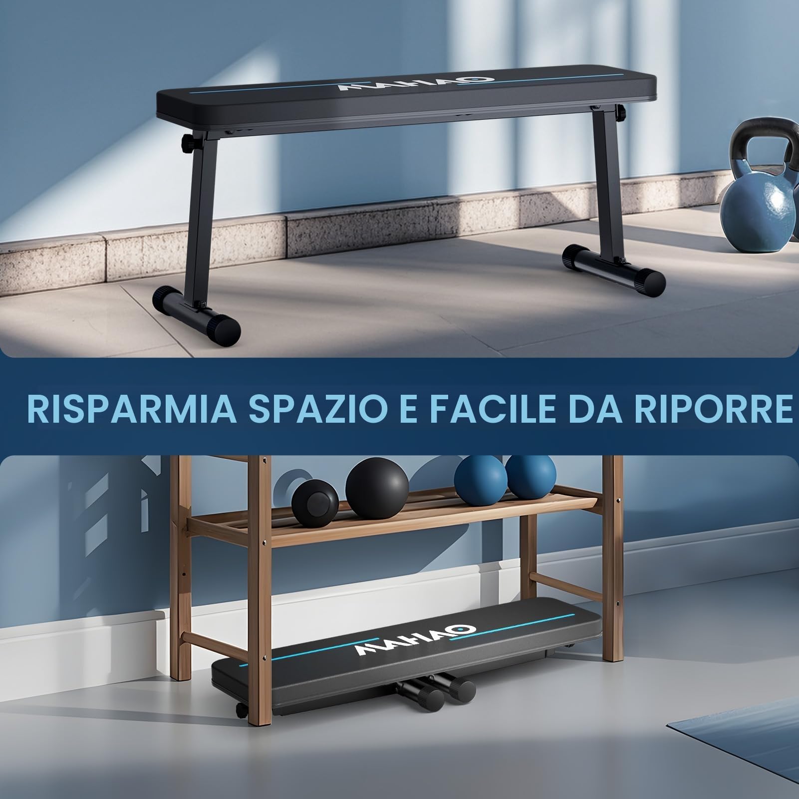 Panca Palestra, Panca Piana Palestra Pieghevole Fitness, Panca Pesi per Allenamento Completo del Corpo per la Palestra, Allenamento con la Forza per Esercizi a Pieno Corpo