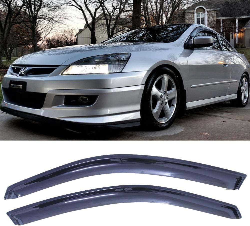 IINAWO 2pcs Compatible with 2008-2012 Accord Coupe Only Sun Rain Guard Vent Shade Side Window Wind Deflectors Window Visors