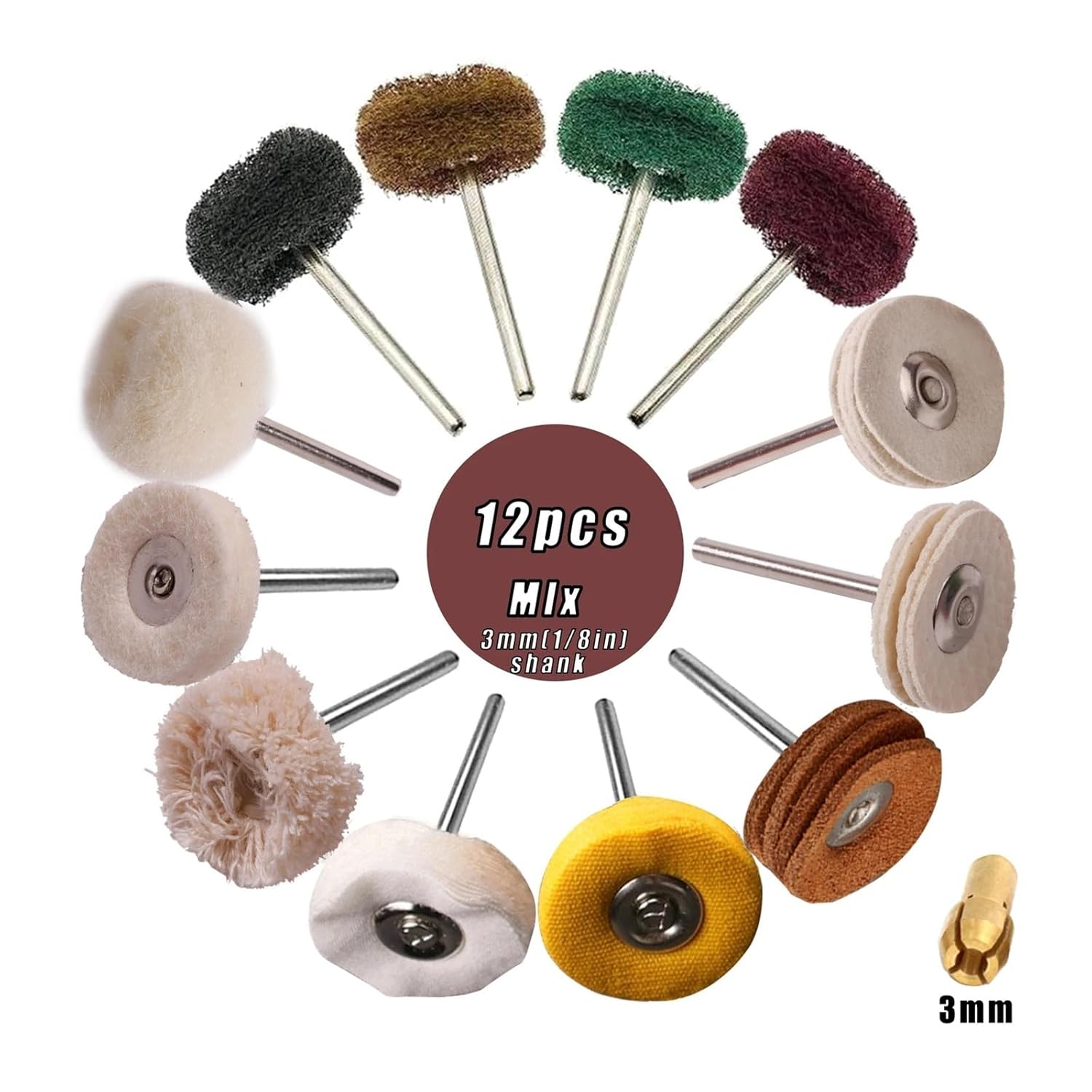 Polishing Wheels Wool Felt Abrasive Watch Buffing Wheel for Rotary Tool Accessories(Wool Kit)