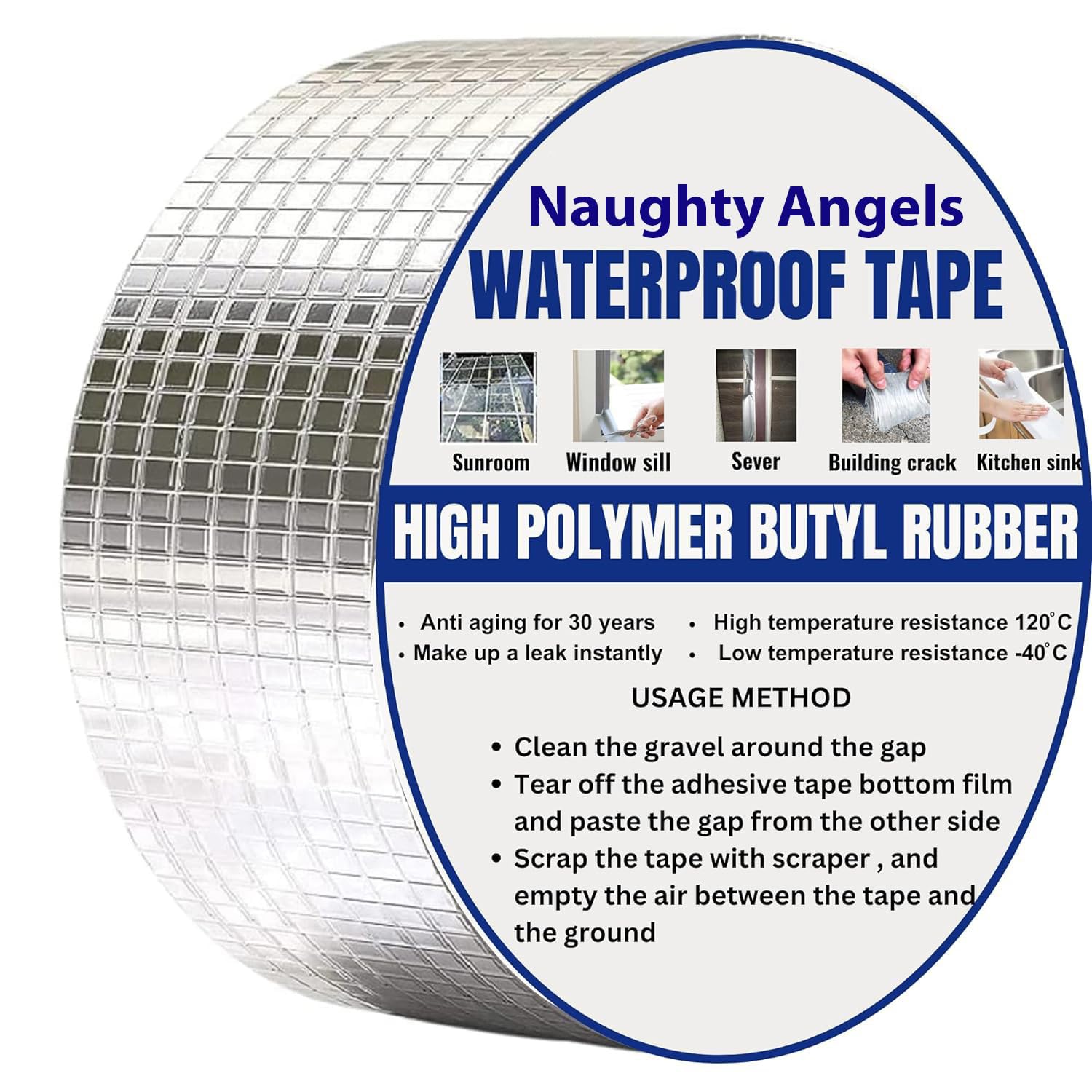 Naughty angels PVC Rubberized Water Leakage Seal Tape Waterproof Flex Tape for Seal Leakage Super Strong Adhesive Tape for Water Tank Sink Sealant for Gaps Pack of 1 (B0C3MRL23M) Amazon Price History, Amazon Price Tracker