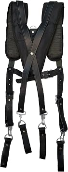 Heavy Duty Leather Padded Suspender for Tool belt | Fully Adjustable Harness Suspender | Best for Carpenter, Framer, Plumber, Construction and, handyman Tool Rigs | One Size Fits All