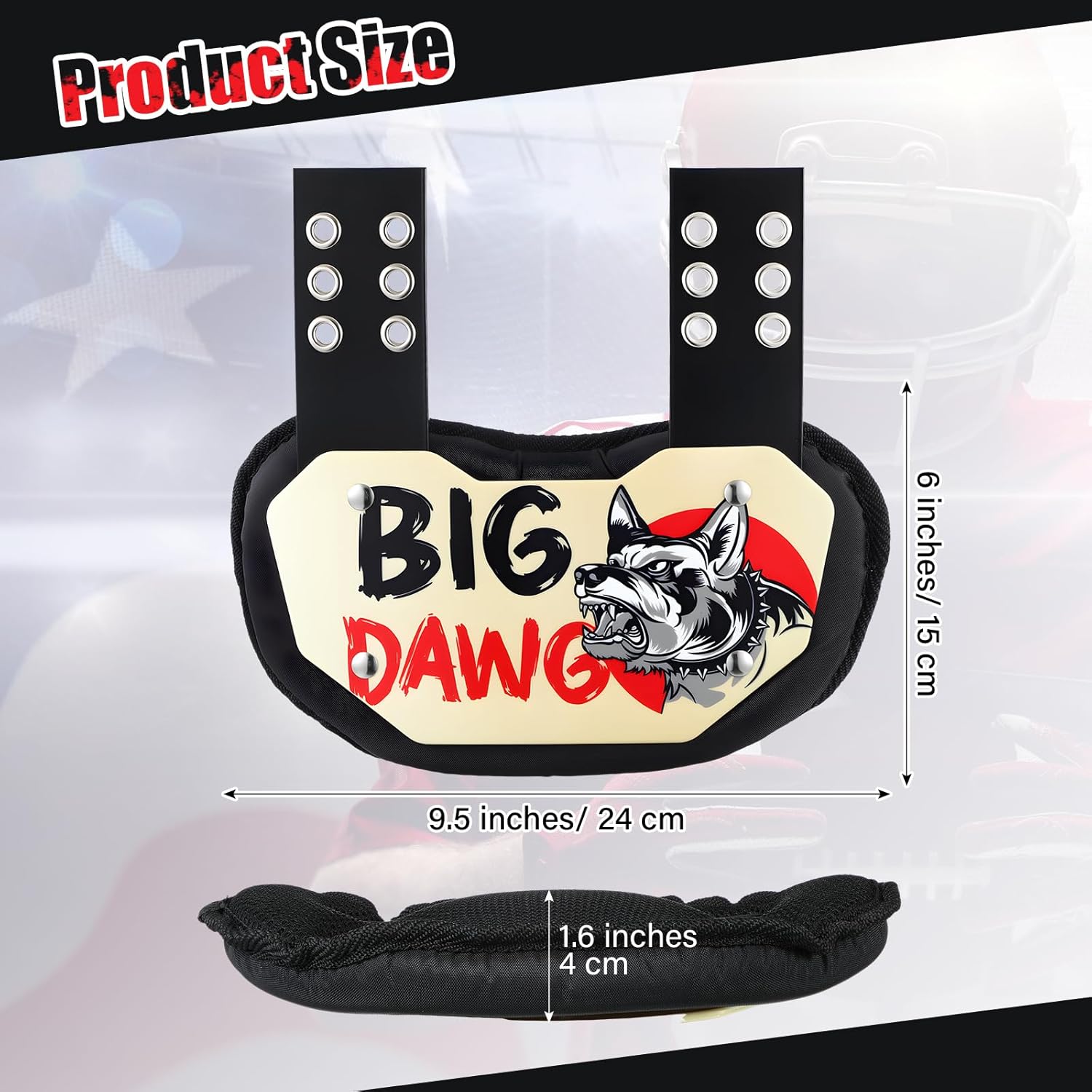 Civaner Football Back Plate Sport Lower Back Pads for Football Players Rear Protector for Youth