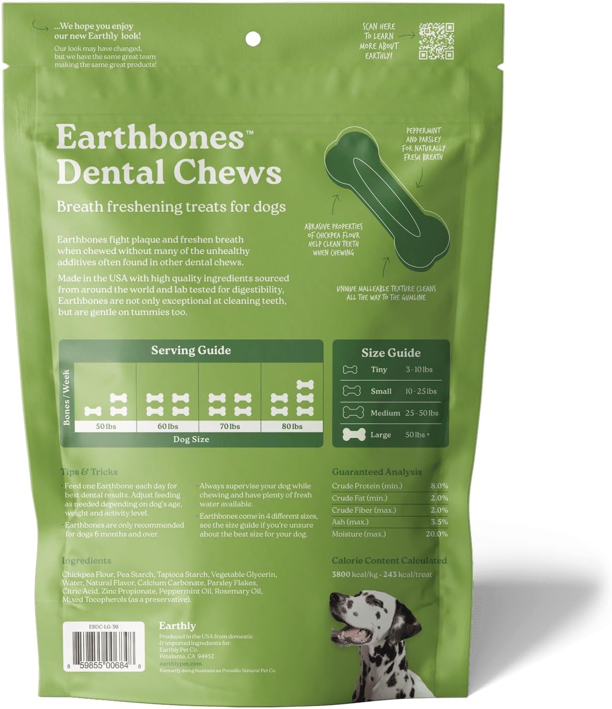 Earthbones Dental for Large Dogs, 90ct (6pk)