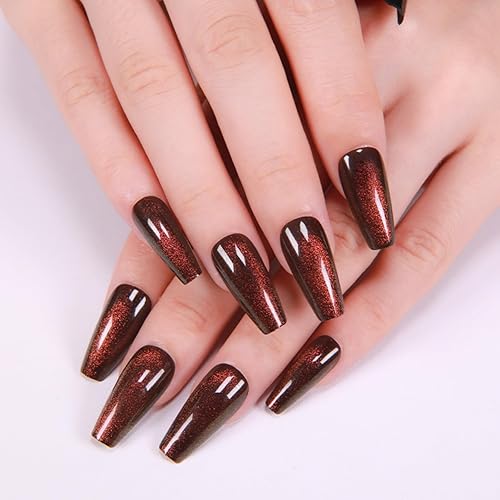 Miniatura 9 de Gentle Claws Uñas postizas a presión con forma de ataúd para mujeres y niñas, 24 uñas postizas reutilizables color rosa y negro