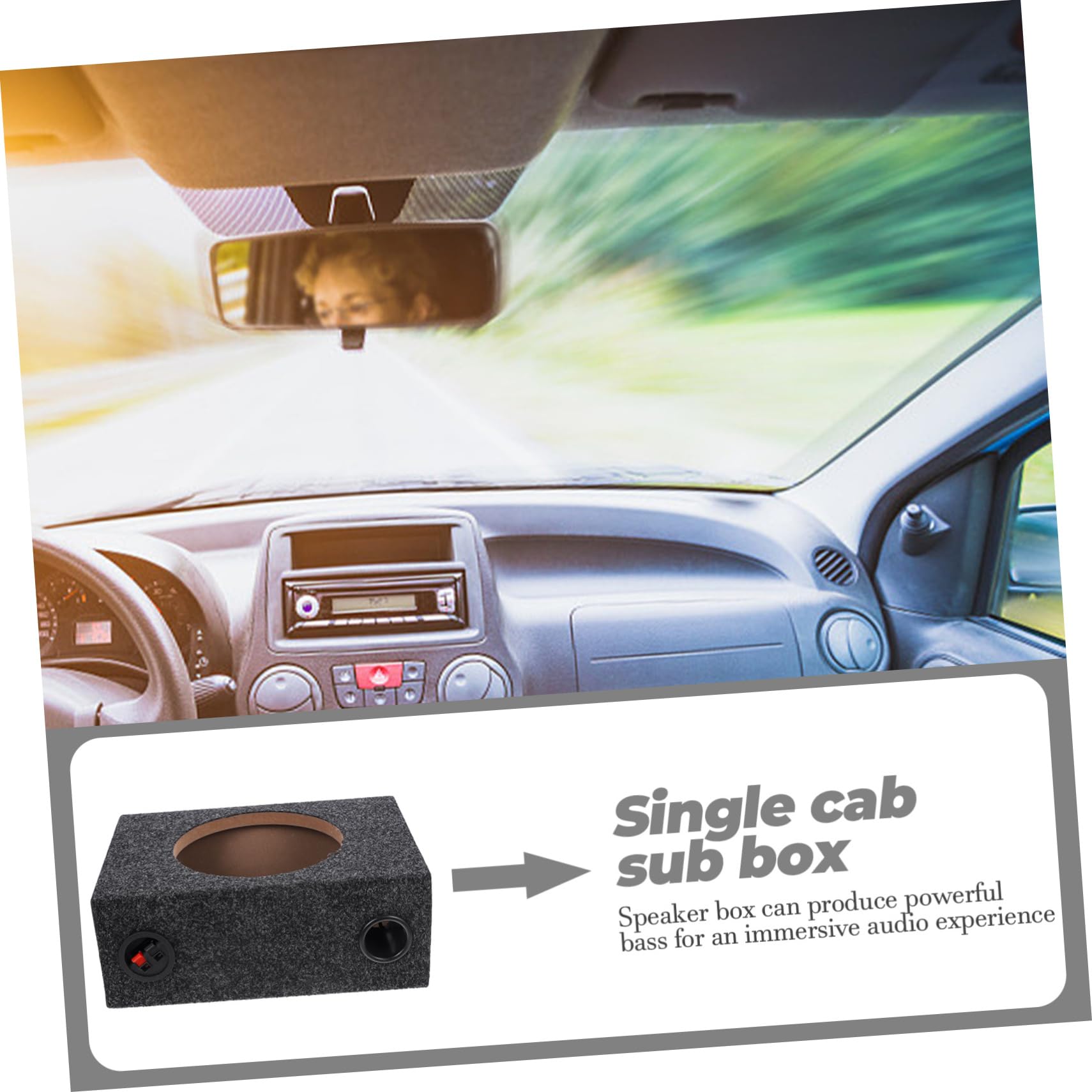 Caja Subcuadro para Subwoofer del Coche - Recinto Alfombrado Sellado para Altavoz de Bajo - Gabinete de Madera