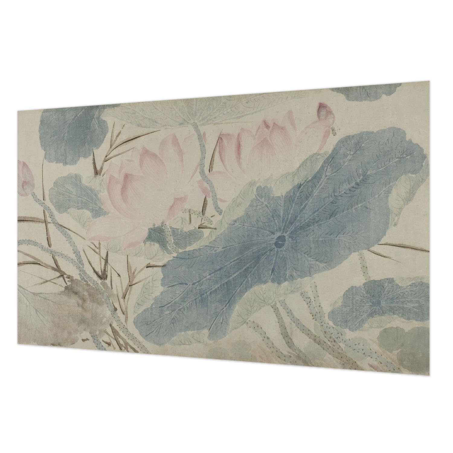Papier peint intissé facile à nettoyer avec grand motif lotus