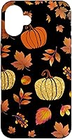 Vista 23 de Fall Leaves and Pumpkins Pattern Halloween Autumn Case for iPhone 17