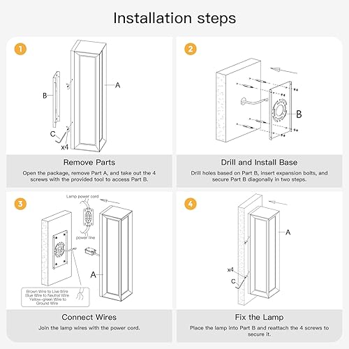Miniatura 8 de Luces de pared para exteriores, aplique de pared grande de 26 pulgadas para casa, 3000 K LED para puerta delantera exterior, montaje en pared, luces