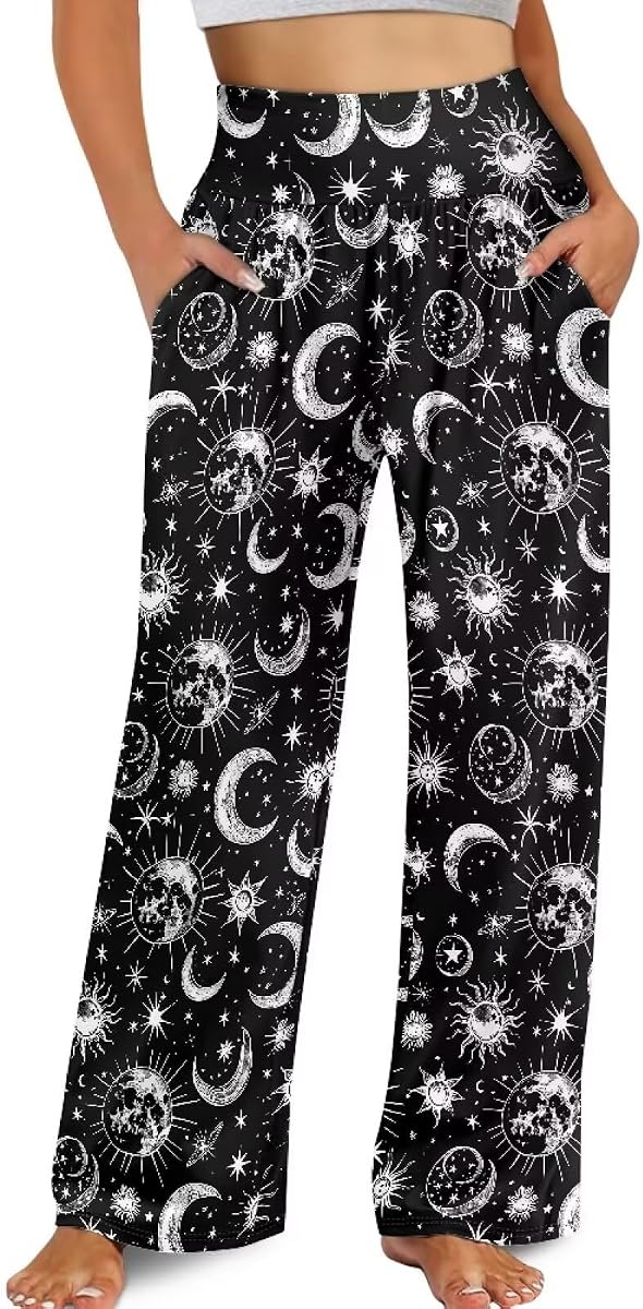 Casual Pants Women Wide Leg Dress Pants High Waisted Loose Fit Work Travel Trousers with Pockets S-3XL