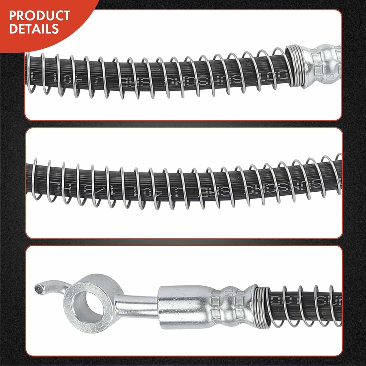 A-Premium Rear Driver and Passenger Brake Hydraulic Hose Compatible with Kia and Hyundai Models - Sorento 2009 2011-2013, Santa Fe 2007-2012 - Replace# 587372B000(Pack of 2)