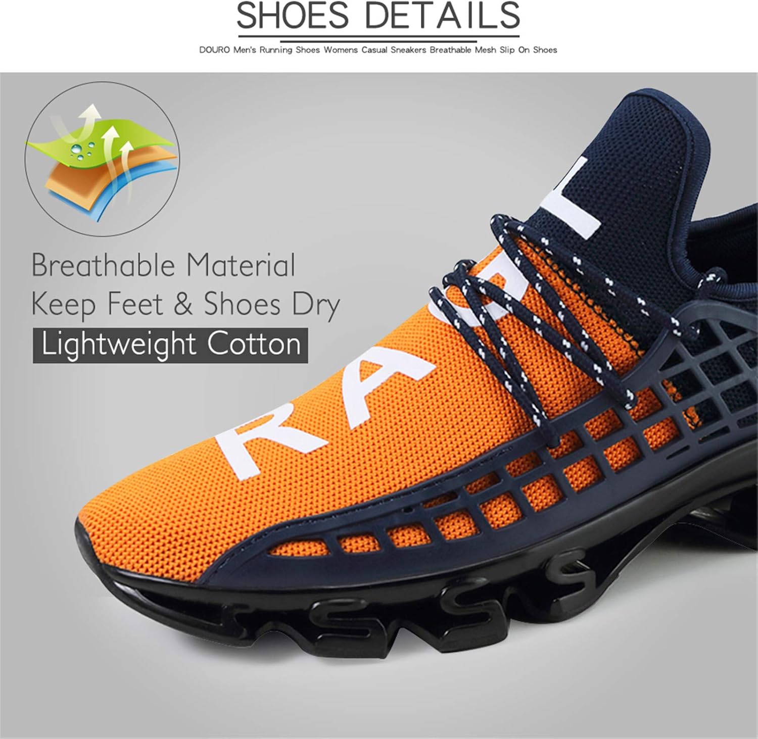 DUORO Mens Slip On Road Running Shoes Breathable Lightweight Comfortable Walking Shoes Athletic Gym Tennis Shoes for Men