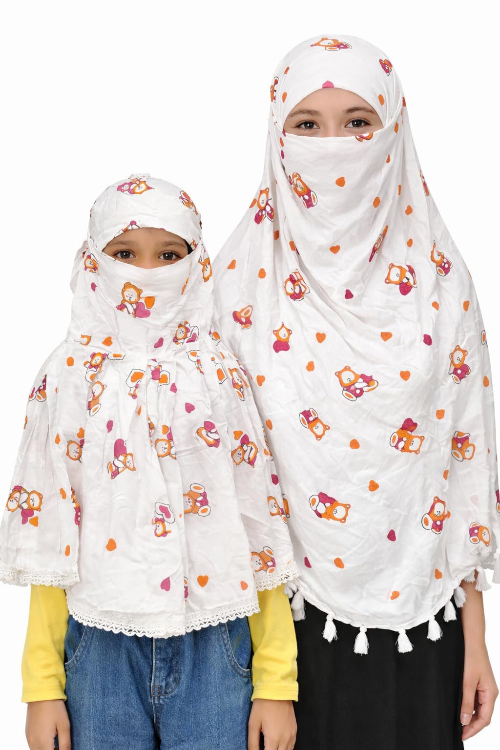 Cotton Face Mask Scarf for girls | Full Face and Hair Cover Sun Protection | White Cotton mask for mom and daughter | Stylish Summer Driving esential for Daily Use-picture-19