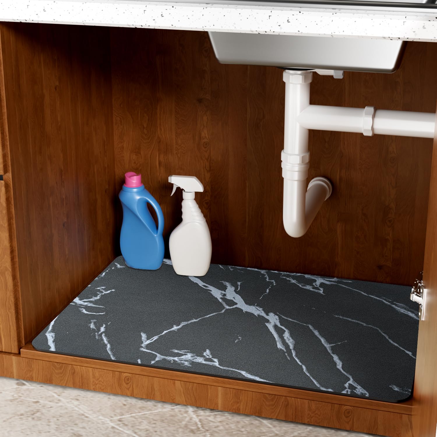 Tapis d'évier de cuisine antidérapant et grand tapis de séchage absorbant 60x90