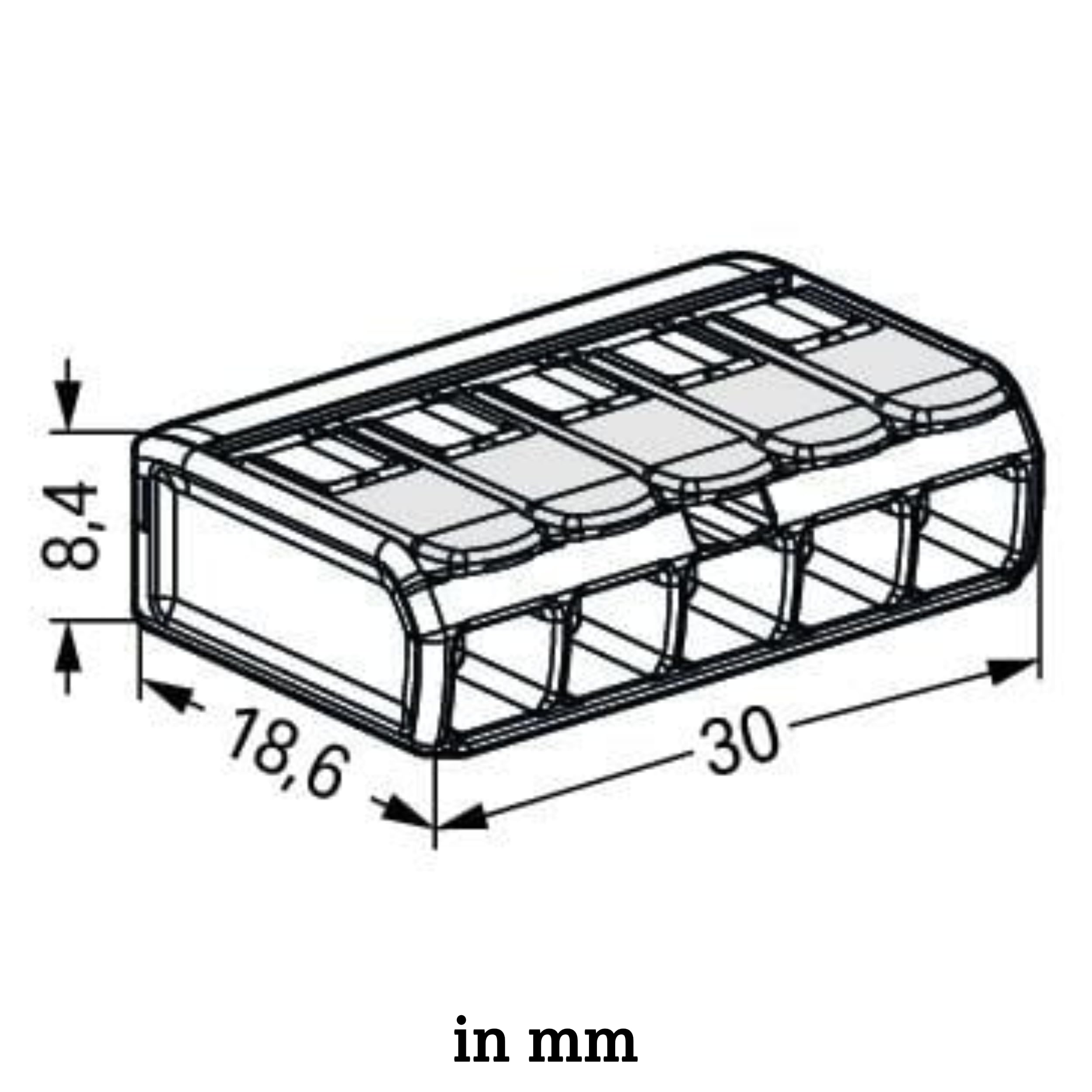 WAGO Zacisk, 5-przewodowy, 4 mm², Ex, zacisk łączący z dźwignią, 221-485 (5 sztuk)