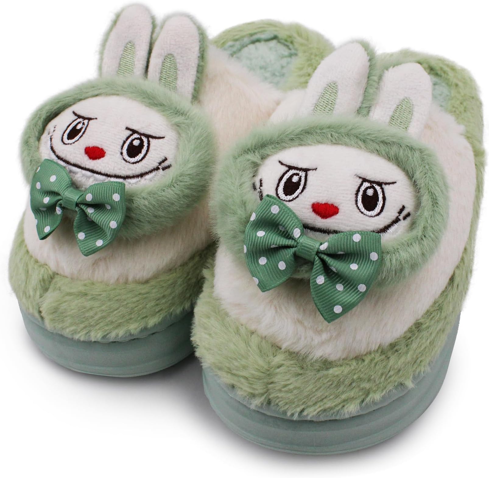 Women’s Bunny Plush Indoor Slippers – Cute Winter House Shoes with Bow | Soft Furry Warm Slip-Ons for Home & Bedroom – Multiple Sizes & Colors