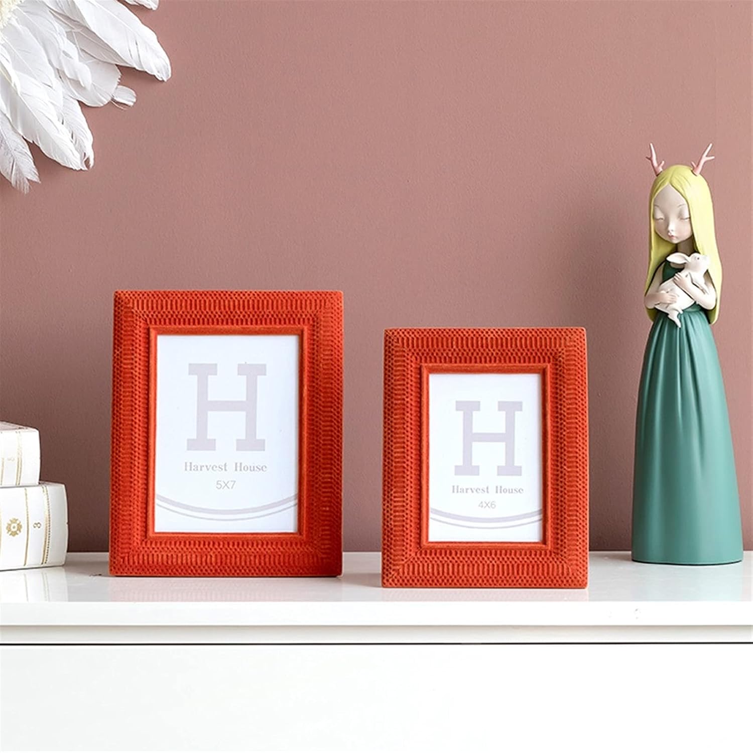 Photo Frame Creative Resin Flocking Photo Frame 5 × 7 Photo Display Photo Frame Decorative Photo Frame for Desk 1 Pack Display Pictures(C,4 x 6)