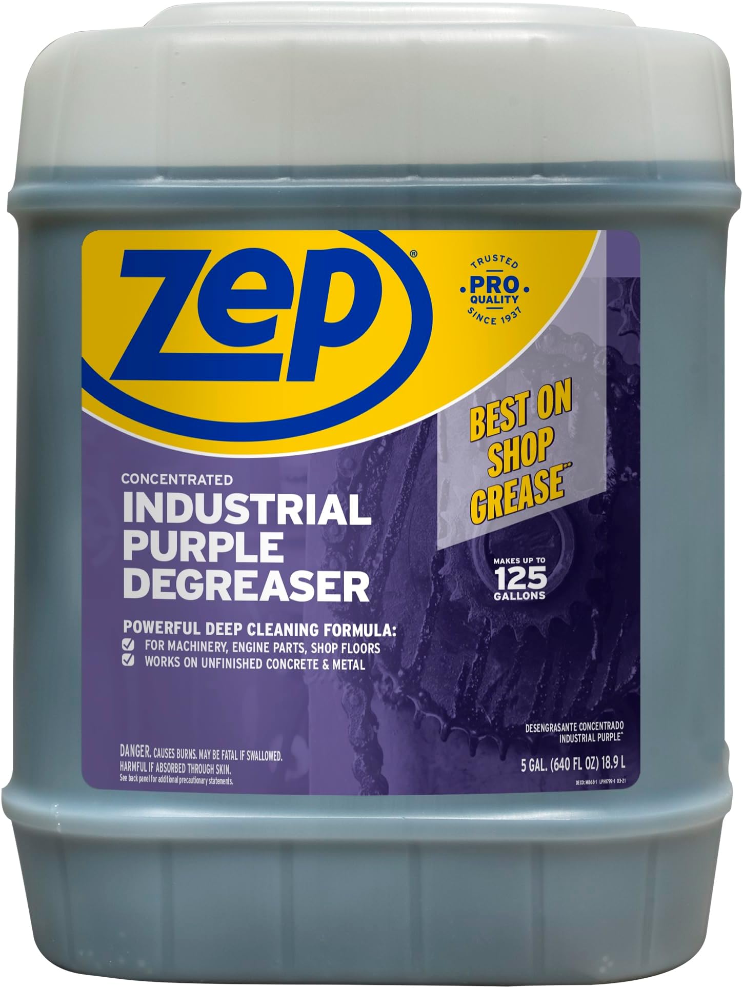 Industrial Purple Cleaner and Degreaser Concentrate - 5 Gallon (Case of 1) R45815- Easy to Rinse Formula