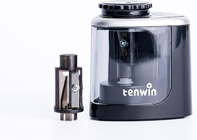 Electric Tenwin Pencil Sharpener, Battery-Powered and Easy to Use (6-8mm) for School, Home, Office, Classroom & More