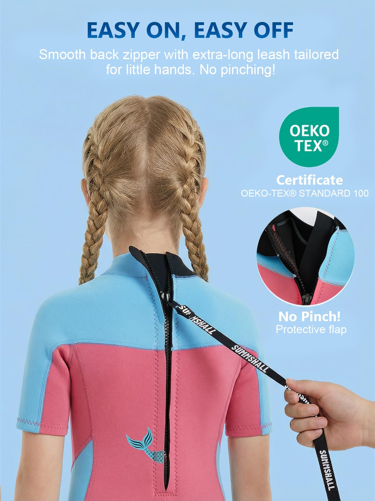 Muta da bagno per bambini e bambina, costume da bagno termico UV50+ con neoprene morbido ed elastico - mantiene il calore, perfetto per il nuoto, il surf e il gioco in spiaggia