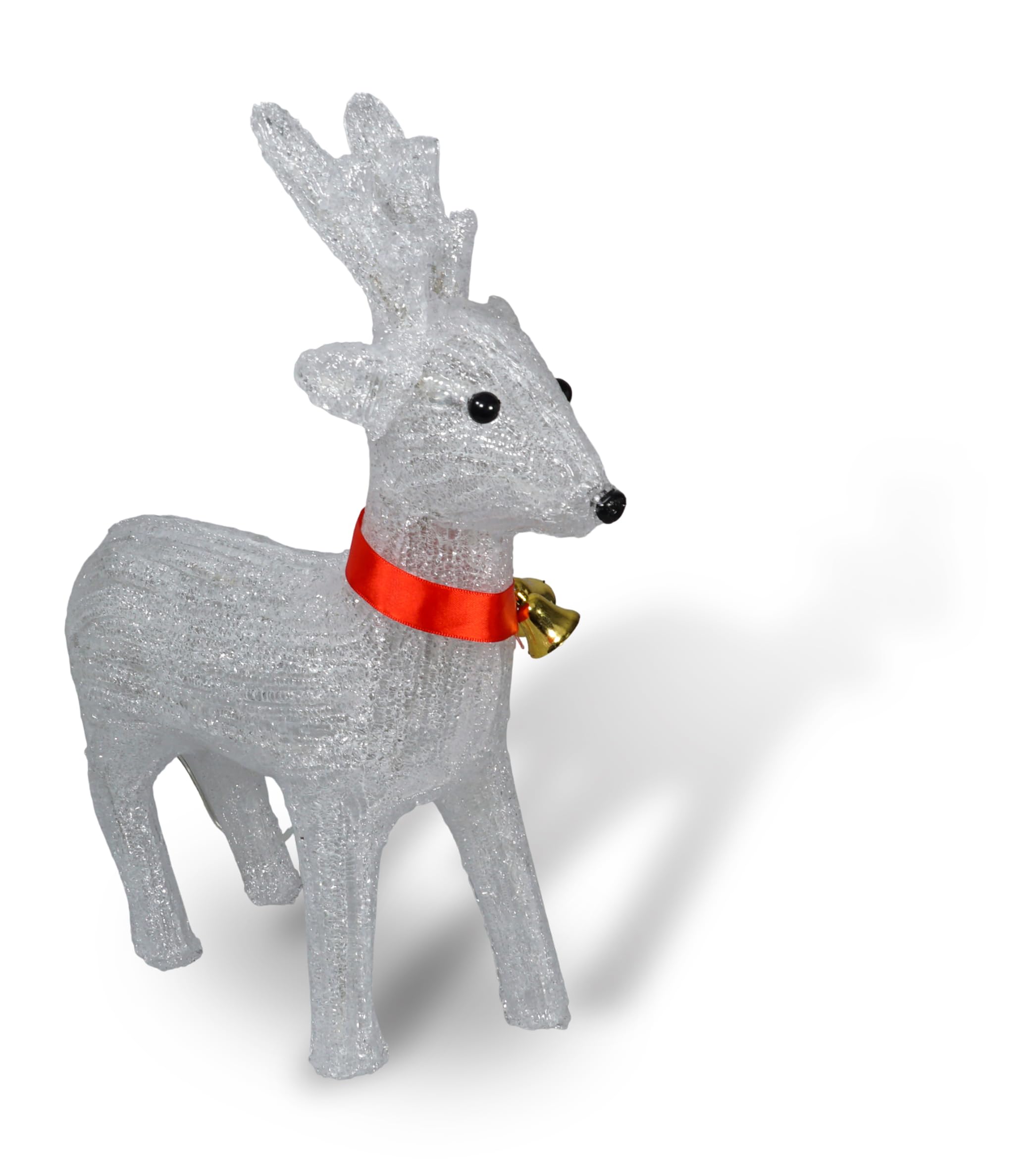 Electrovision Xmas Haus Outdoor or Indoor Led Lite 39cm High Christmas Acrylic Reindeer With 40 LED, Timer and Battery Operation for Festive Christmas Decoration Lights