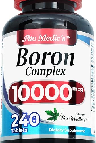 FITO MEDIC'S Laboratorio  Boro  10 mg  240 porciones  Suplemento de boro para hombres  Suplemento de boro para mujeres  Suplemento de boro  Ultra